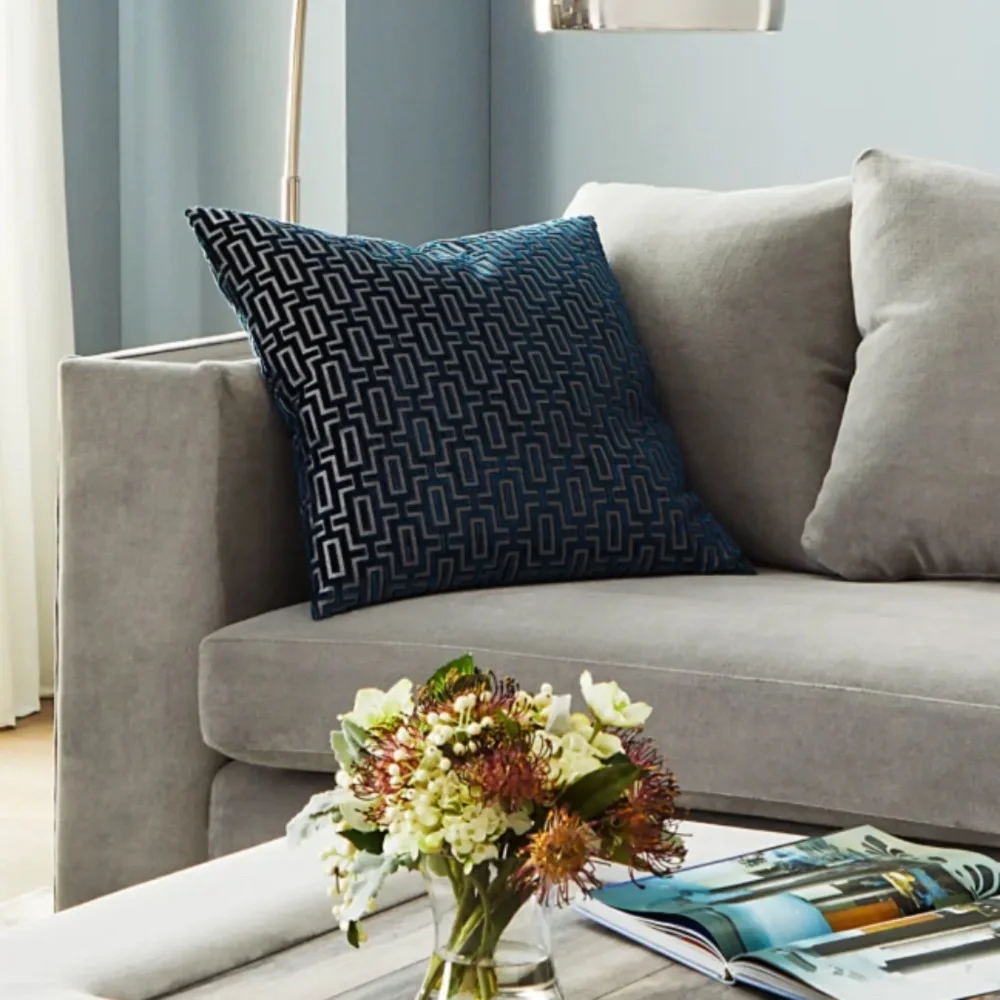 D.V. Kap Bergman Blue/Teal and Silver Accent Pillows
